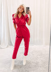 Mina Denim Jumpsuit - Crimson