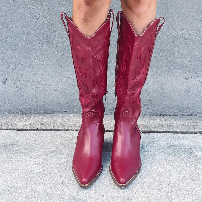 Brooke Burgundy Boots