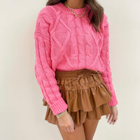 Pink Cable Sweater