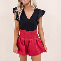 Adair Shorts - Red Cotton