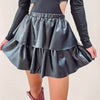 Savannah Leather Ruffle Skirt