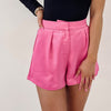 Pleated Pink Shorts