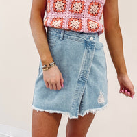 Asymmetric Denim Skirt