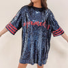 Sparkle Jersey - Navy + Red