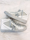 White/Silver High Top Sneakers