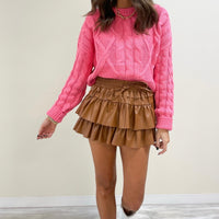 Pink Cable Sweater