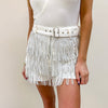 White Fringe Skort