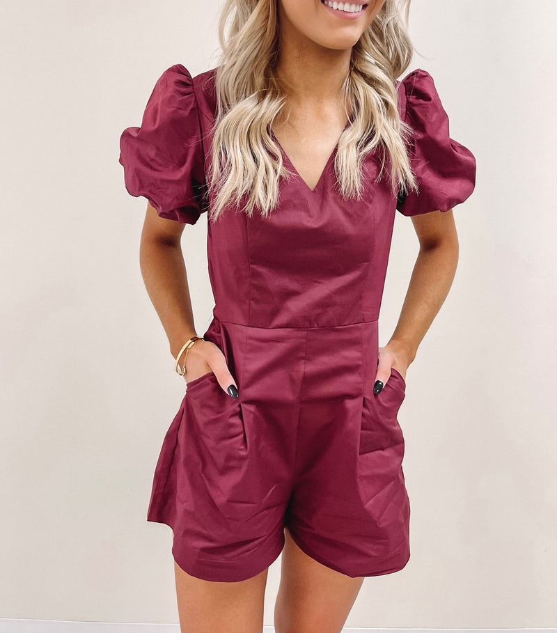 Frazier Romper - Burgundy