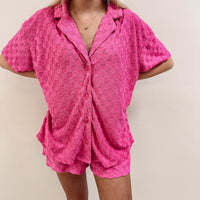 Pink Terry Cloth Lounge Set