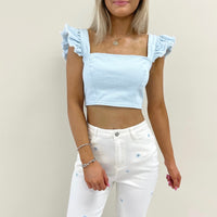 Maddie Denim Crop Top