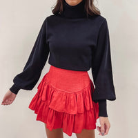 Smocked Skirt - Red