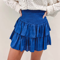 Smocked Skirt - Royal Blue