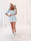 Light Blue Rhinestone Swing Shorts - Queen of Sparkles