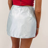 Silver Faux Leather Skirt