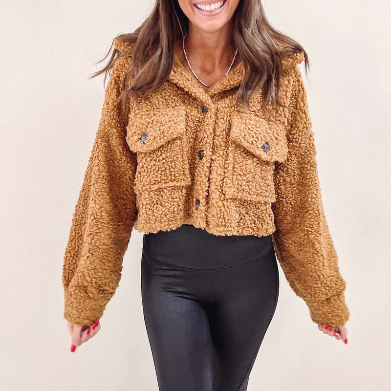 Maggie Teddy Cropped Jacket