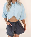 Denim Cropped Shirt