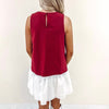 Crimson/White Dress