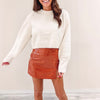 Rust Liquid Leather Skirt