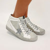 White/Silver High Top Sneakers