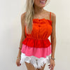 Alyssa Ruffle Top - Orange Combo