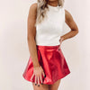 Red Metallic Skirt