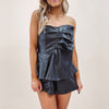 Aster Faux Leather Romper