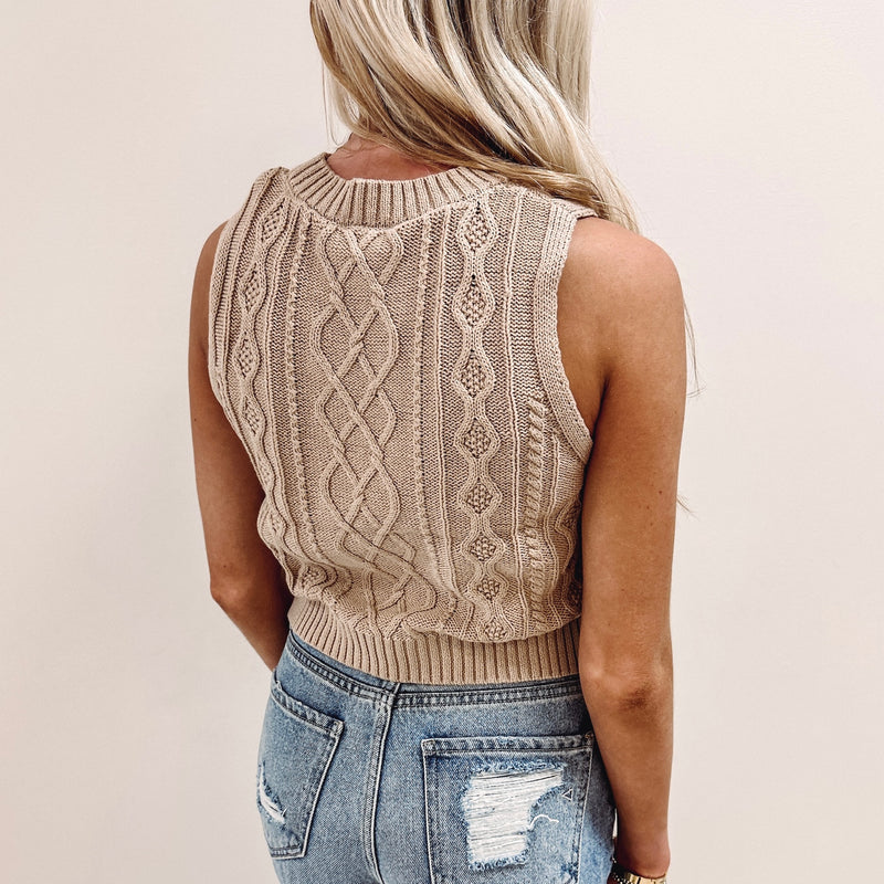 Gloria Sweater Tank - Tan