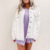 White Studded Denim Jacket