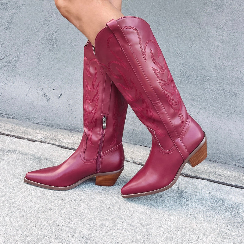 Brooke Burgundy Boots