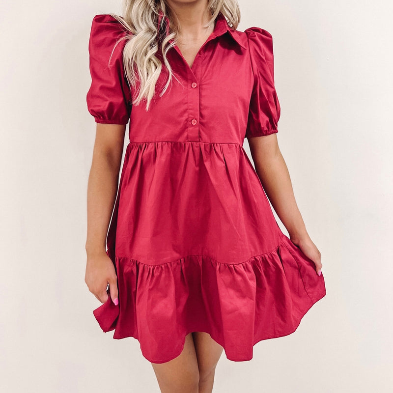 Vance Dress - Burgundy