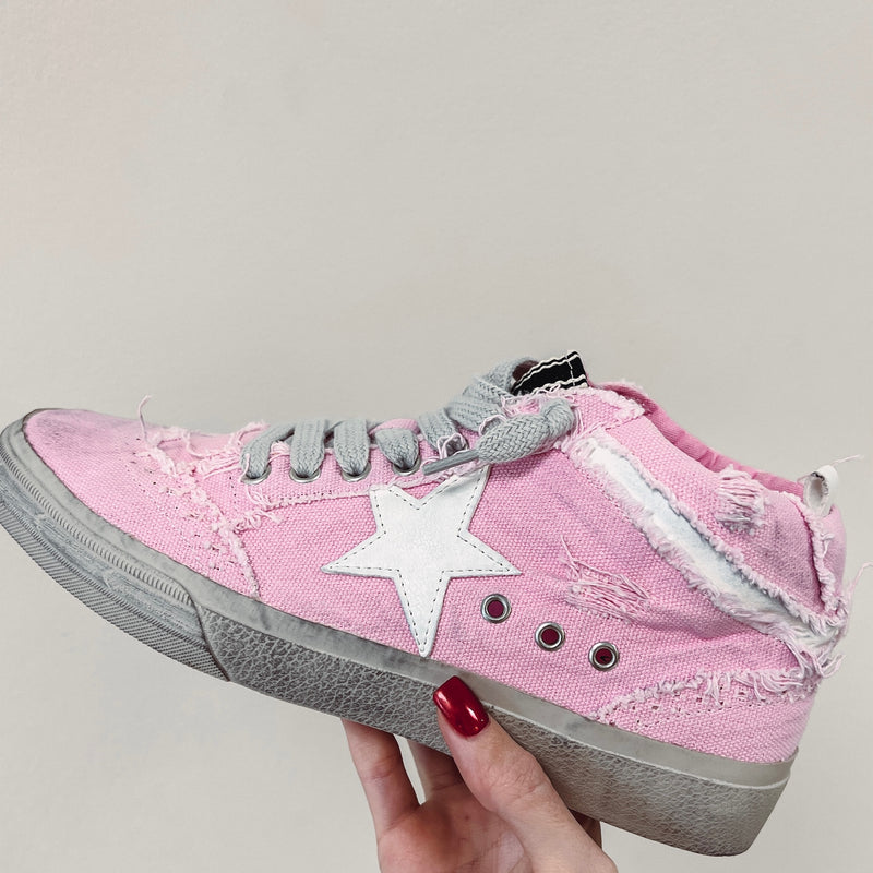 Pink Mid Top Sneakers