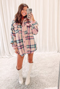 Pink Plaid Shacket