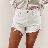 Finn Off White Denim Shorts