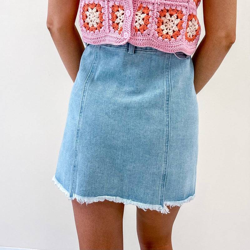 Asymmetric Denim Skirt